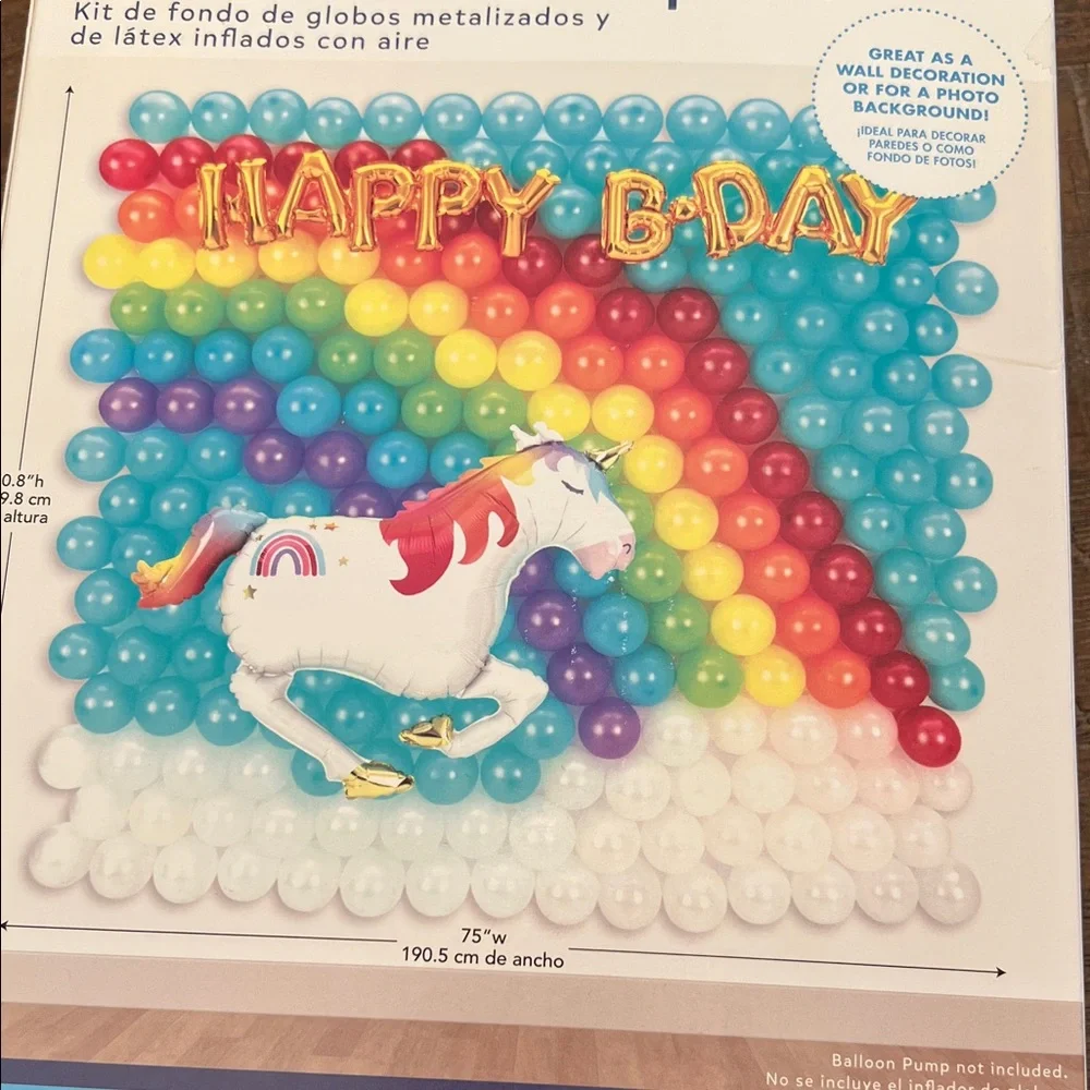Balloon Backdrop Kit - Rainbow and Unicorn Theme